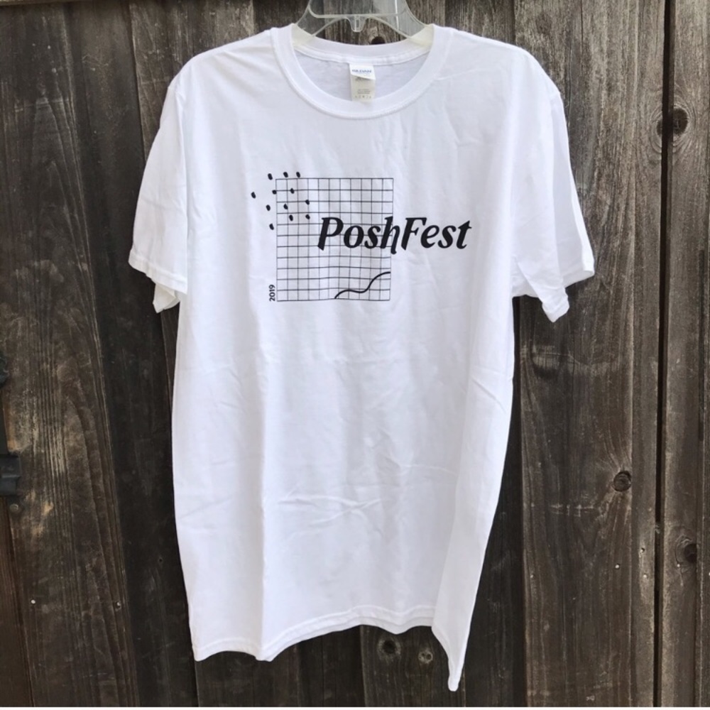 POSHFEST Poshmark Graphic Tee Shirt NEW L White